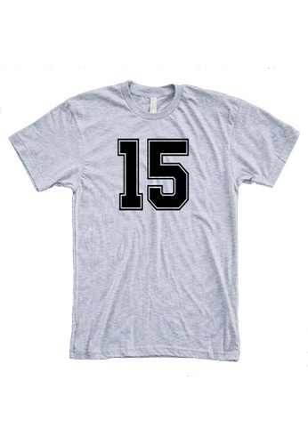 MRL Prints grey Number Shirt 15 T-Shirt Customized Jersey 2556EAA2B183B5GS_1