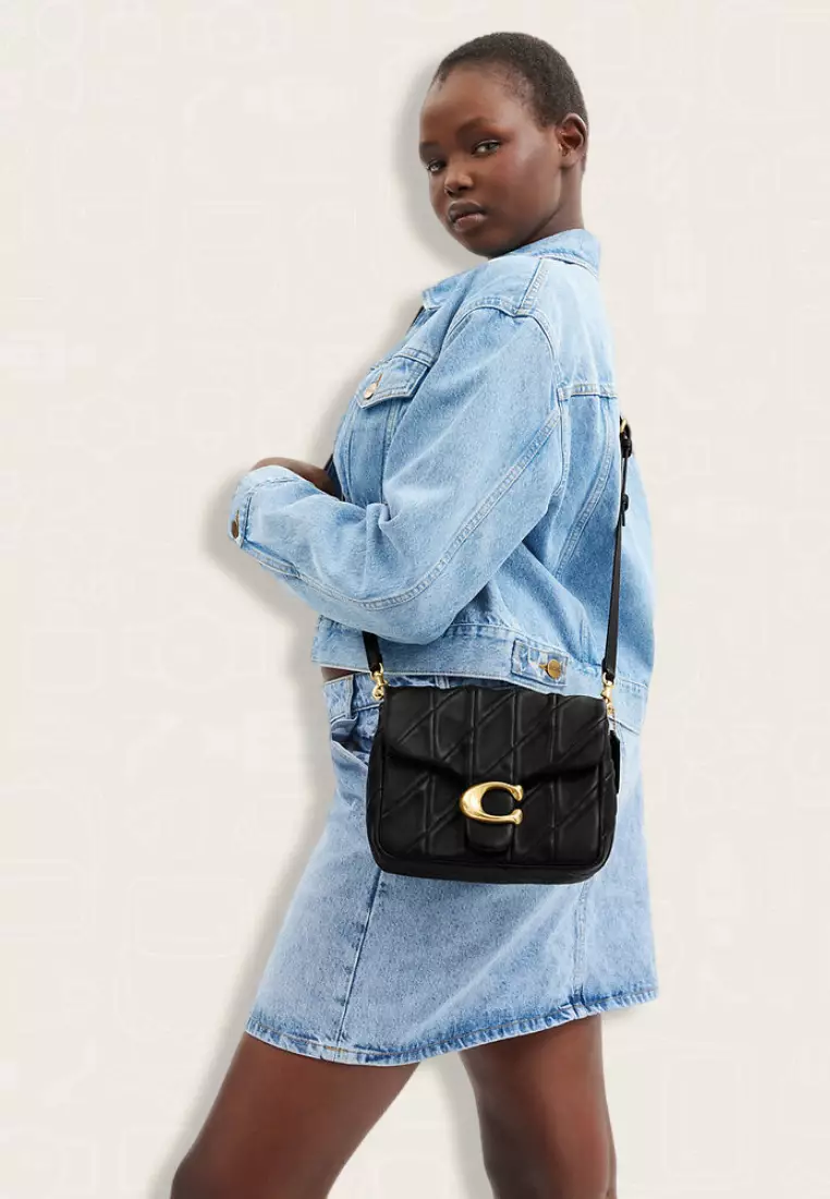Coach Times Square Tabby Shoulder Bag With Quilting Black