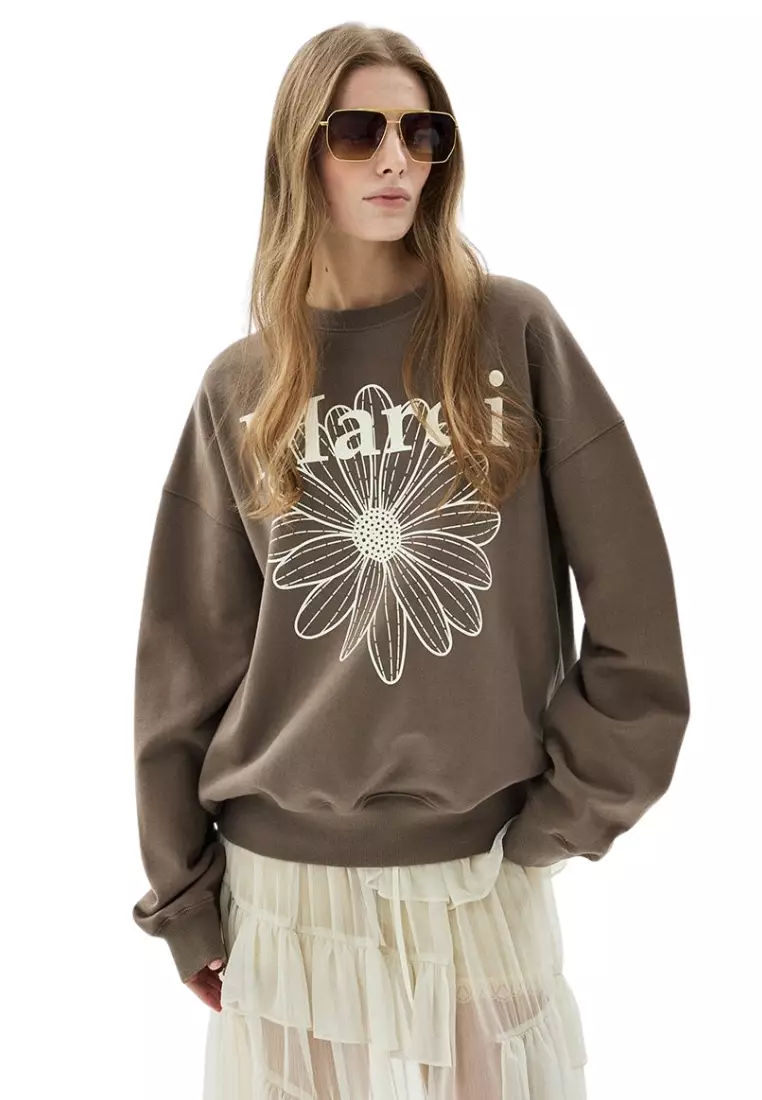 Sweatshirt Flowermardi  - Taupe Ivory