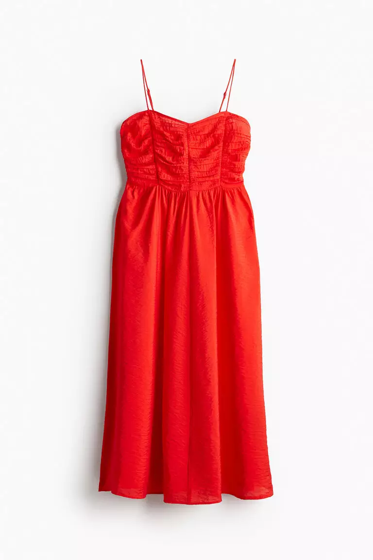 Gathered-bodice dress