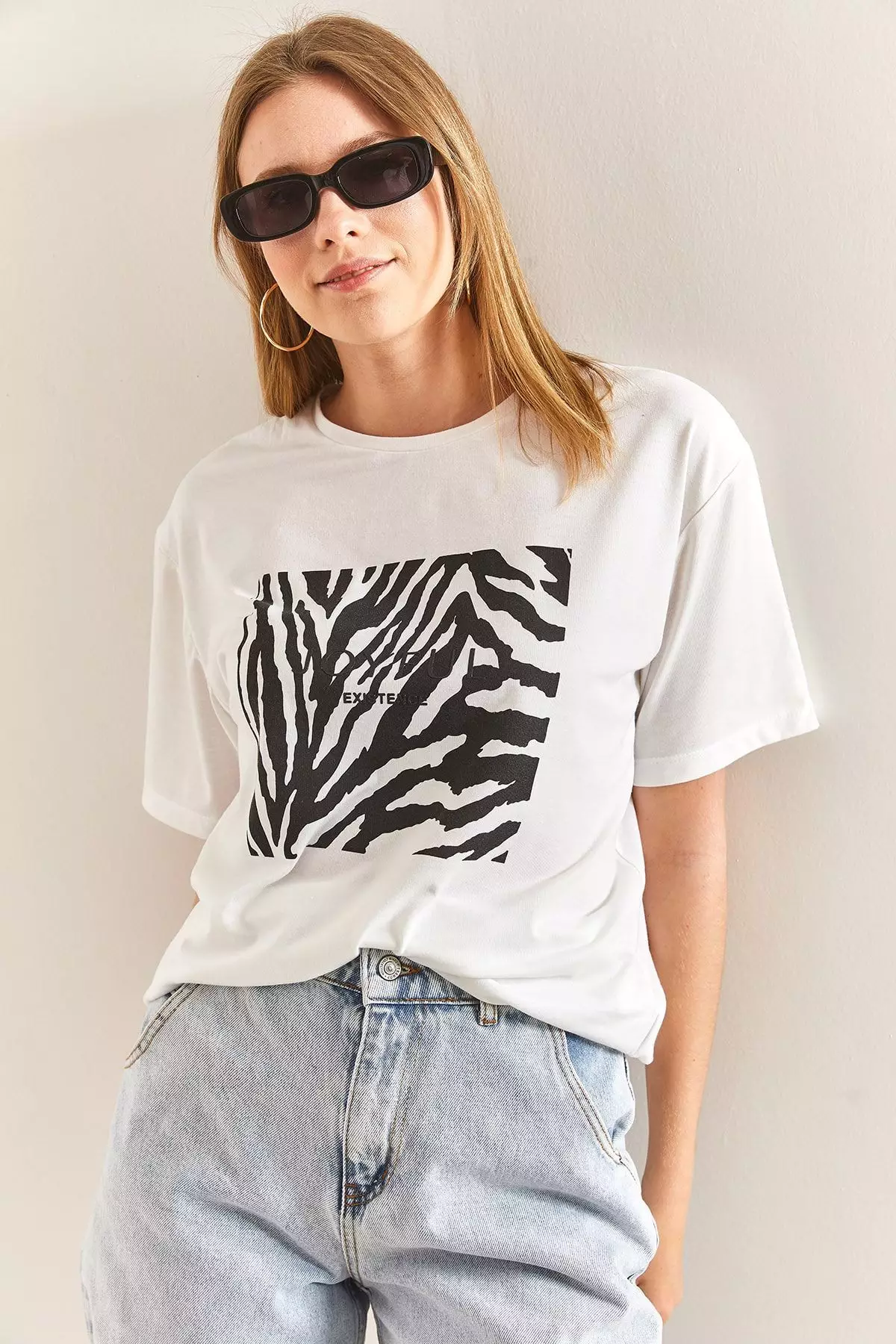Women's Patterned Combed Cotton Tshirt