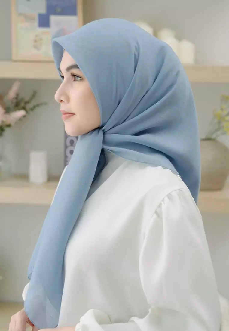 Theya Voal Square Soft Blue Jeans