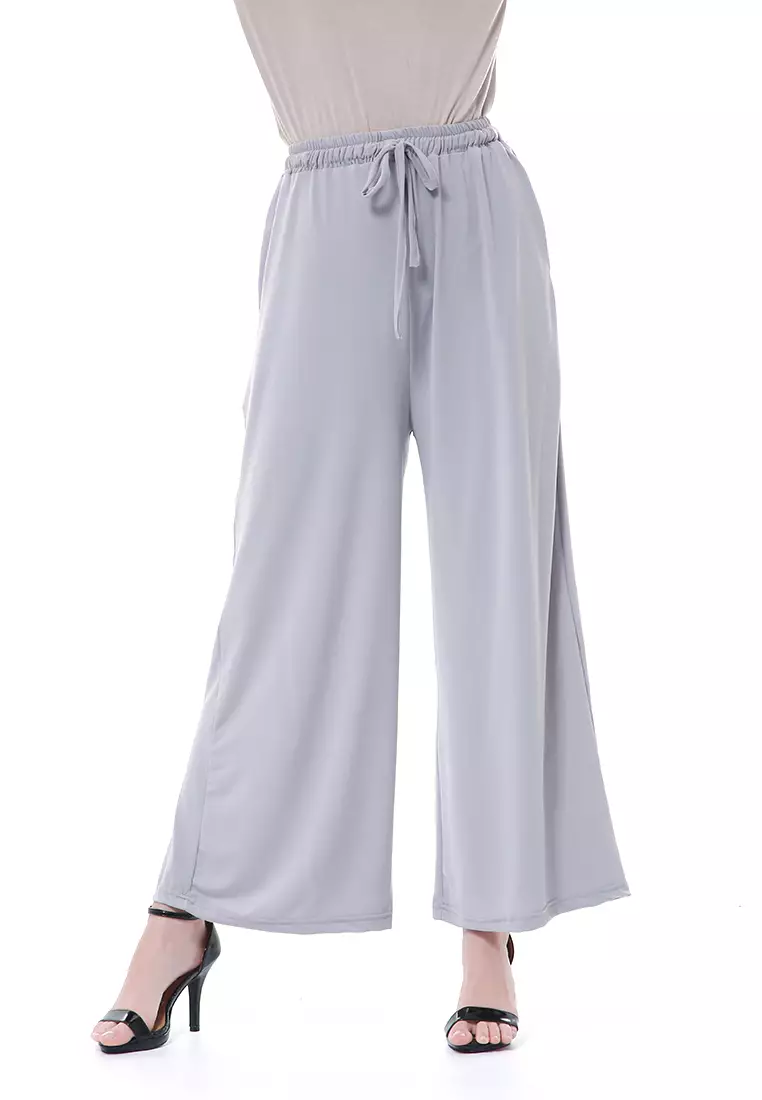 Nana Celana Kulot Bawahan Wanita Regular Fit Premium Quality - Silver