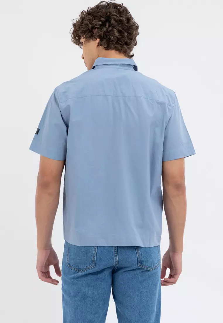 Men's Polo 1 Button Down Powder Blue