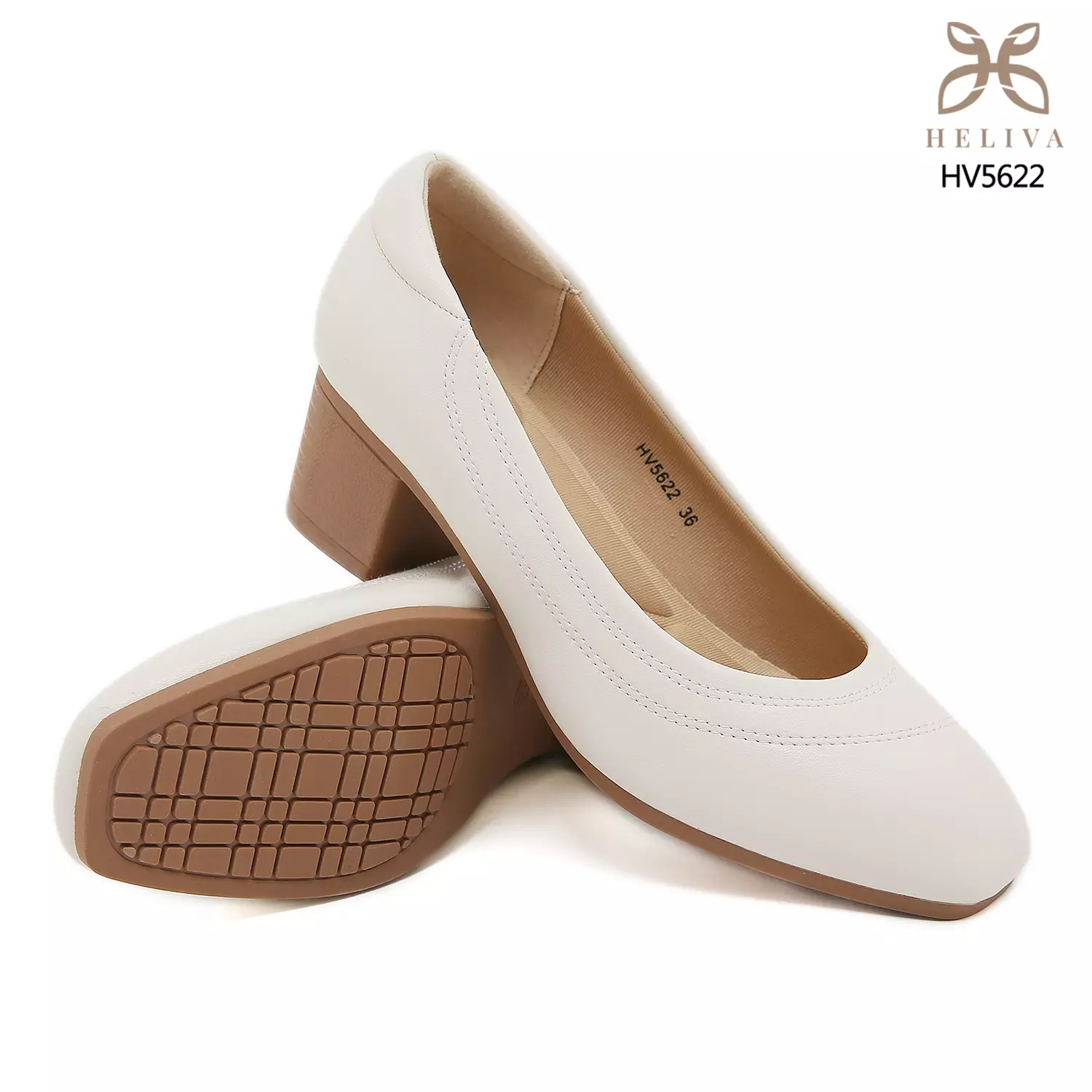 HELIVA SORINA – Elegant Round Toe Block Heels HV5622