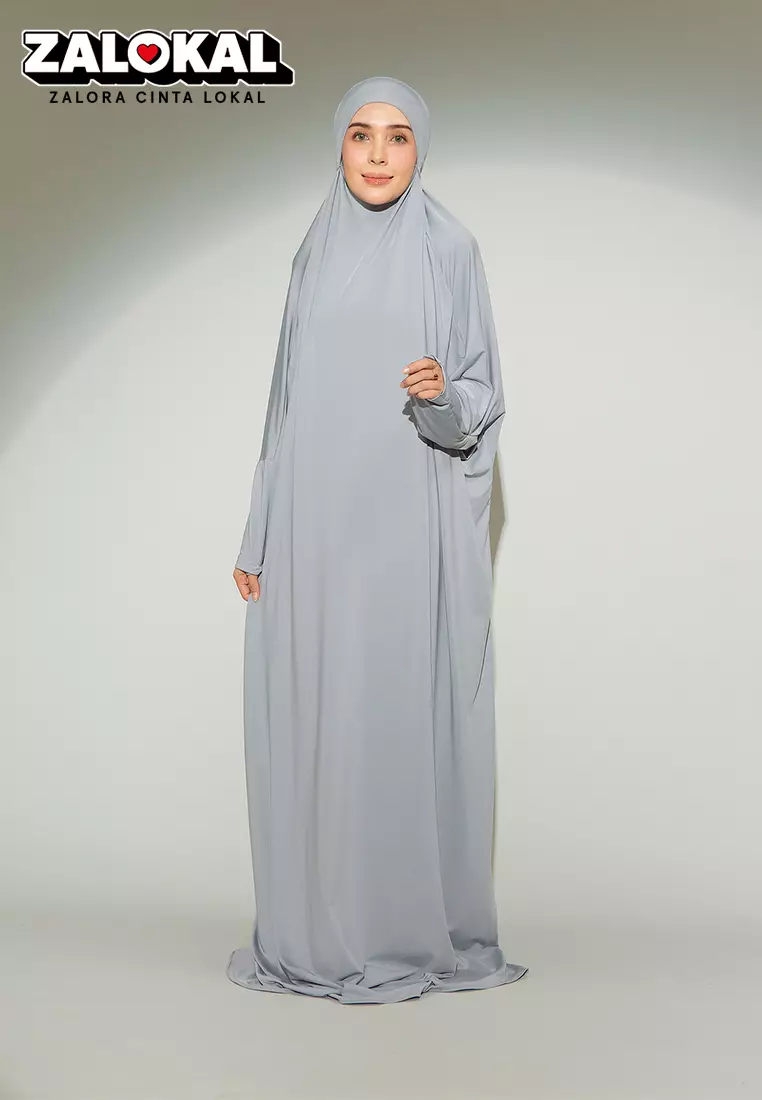 Shameera Abaya in Light Grey (Lozy x Hamidah)