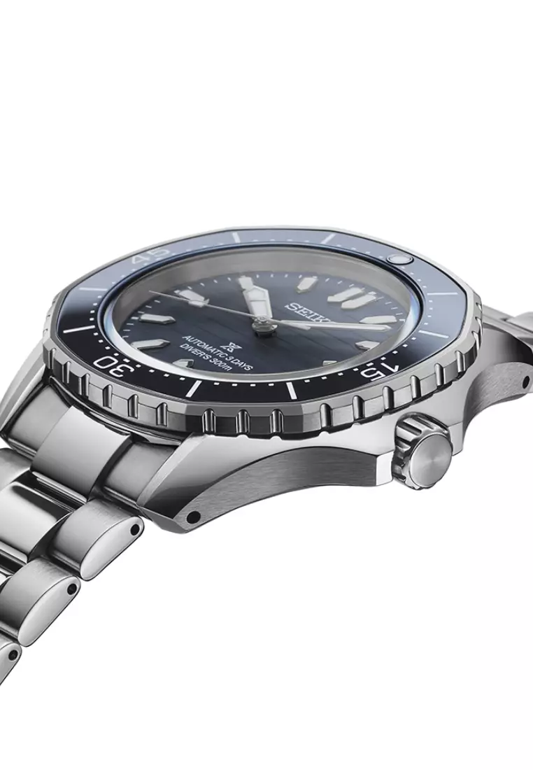 Seiko Prospex Polygonal Bezel Coastline Cobalt Stainless Steel Band Automatic 3 Days Diver's 300m Watch SPB483J1