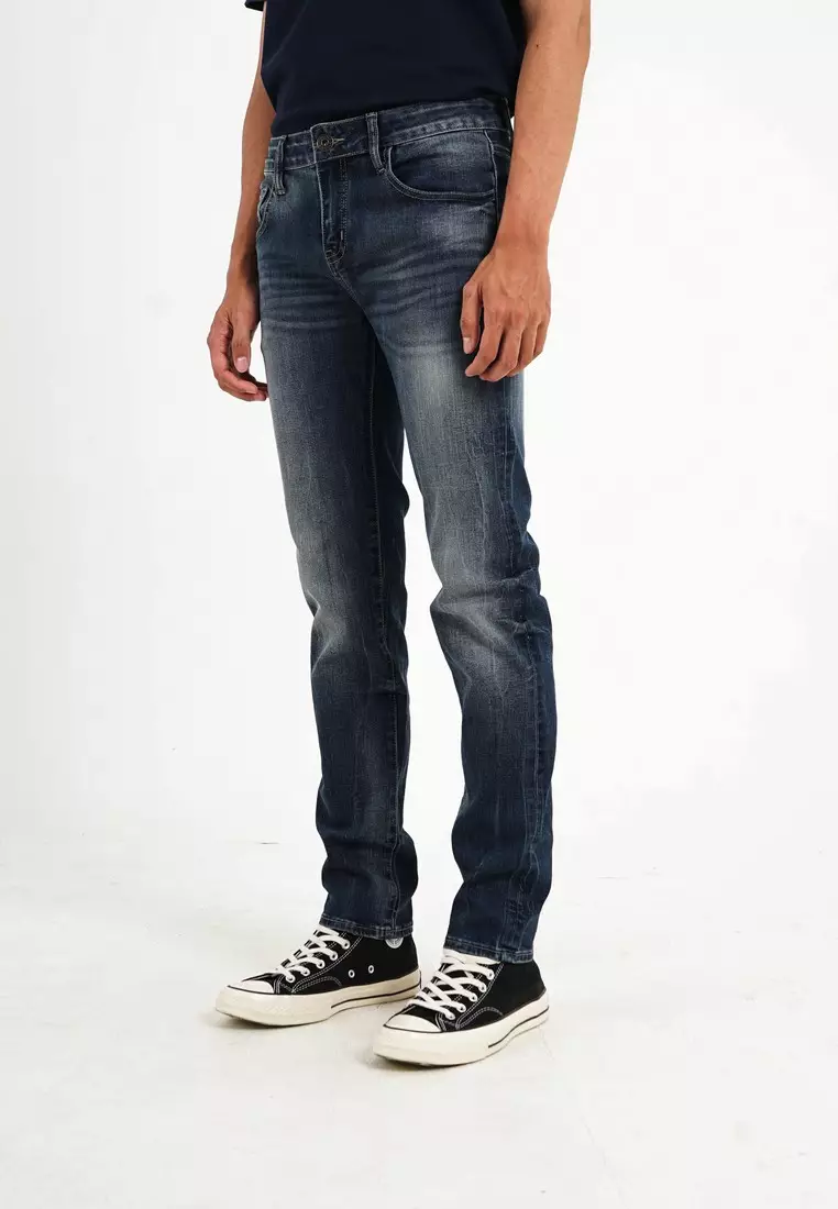 3Second Men's Long Skinny Jeans Wash Denim On OL-C041024