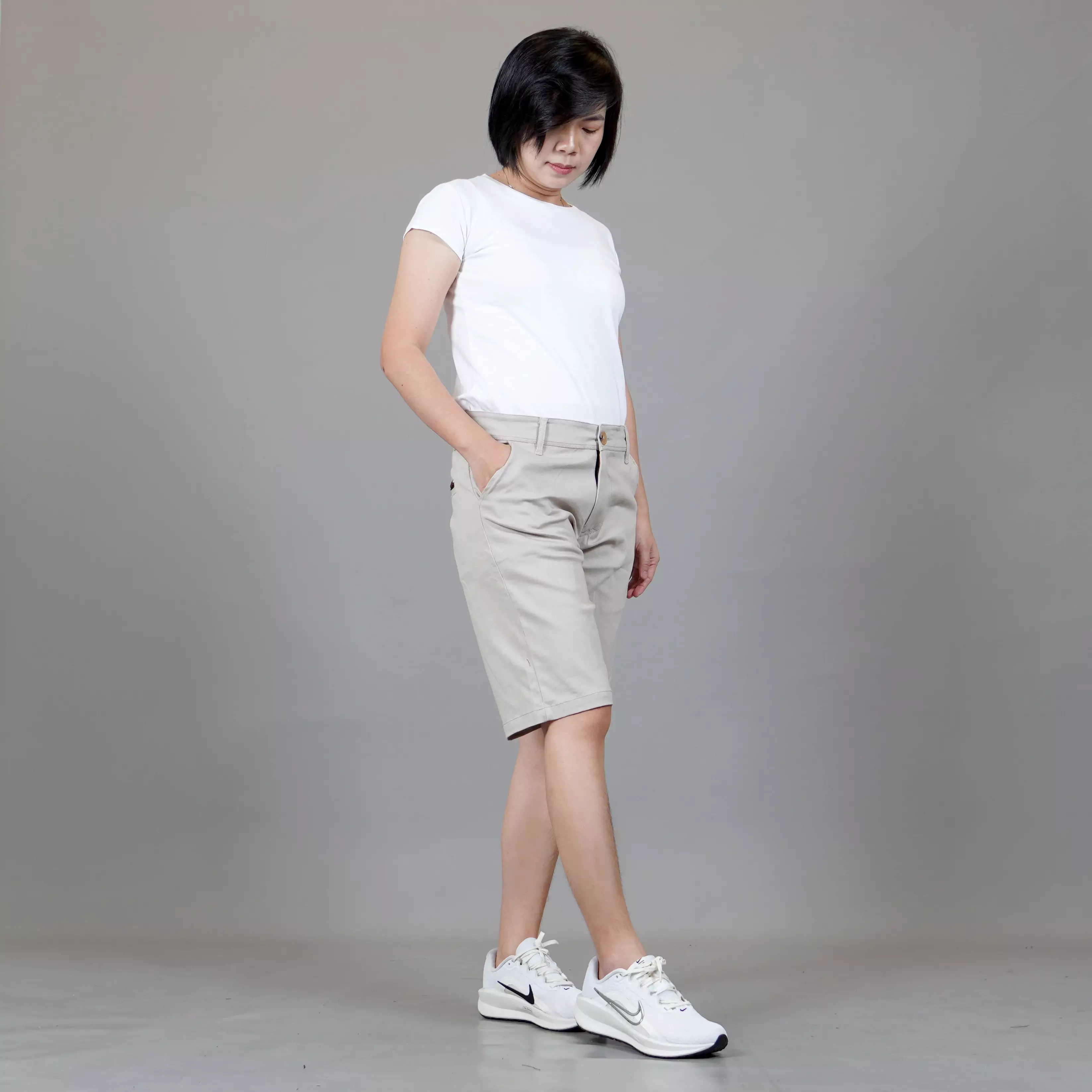 Oscar Celana Pendek Wanita Celana Chino Pendek Celana Santai - KREM