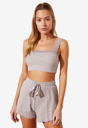 Trendyol grey Sleeveless Pyjama Set 28421AA3D10ABDGS_1