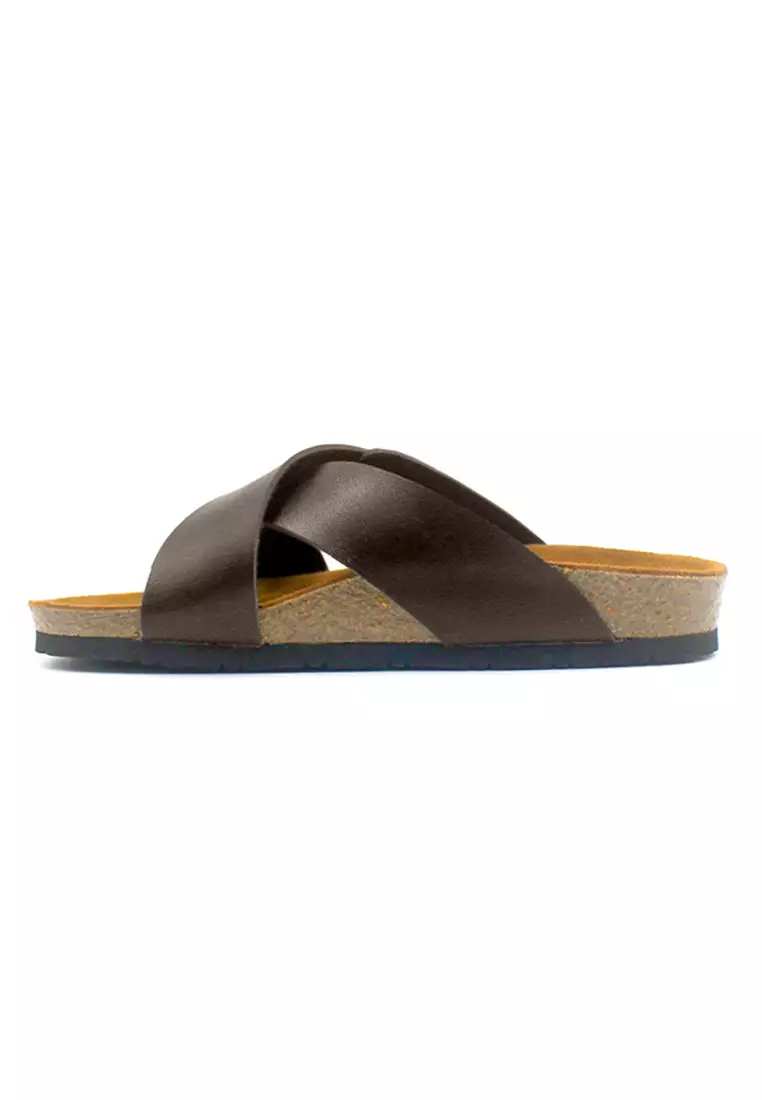 Frankfurt - Dark Brown Leather Sandals & Flip Flops