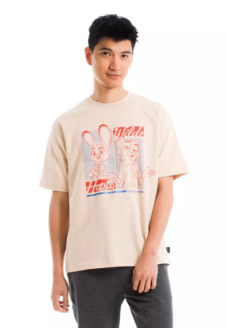 Forest x Disney Zootopia 2 Premium Cotton Oversized Men Tee -  FW20152-16LtKhaki