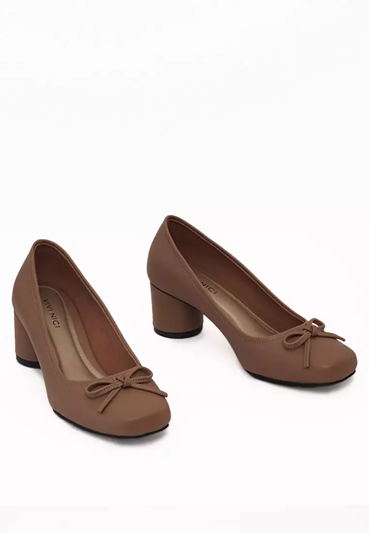 VIVI NICI - Courtney Sepatu Wanita Hak 5 cm Milk Coffee