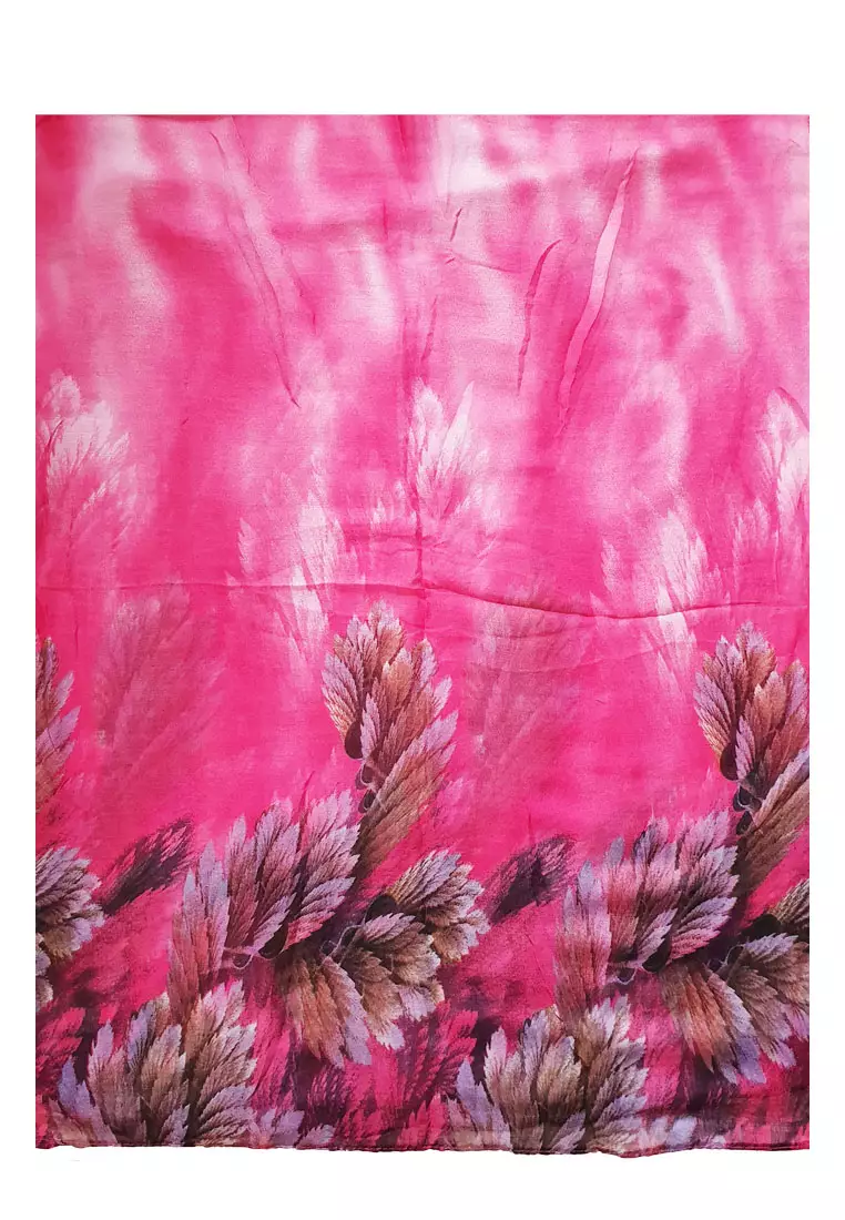 Feather Printed Scarf Pink