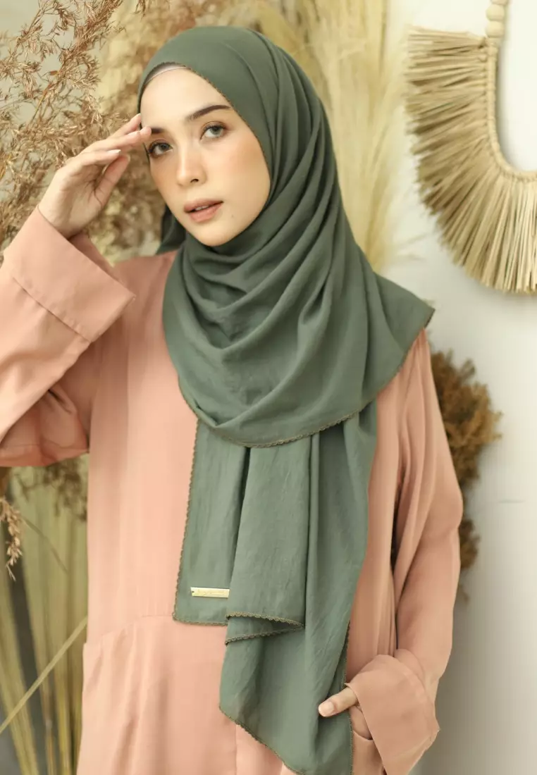 Embroidery Signature Shawl Army