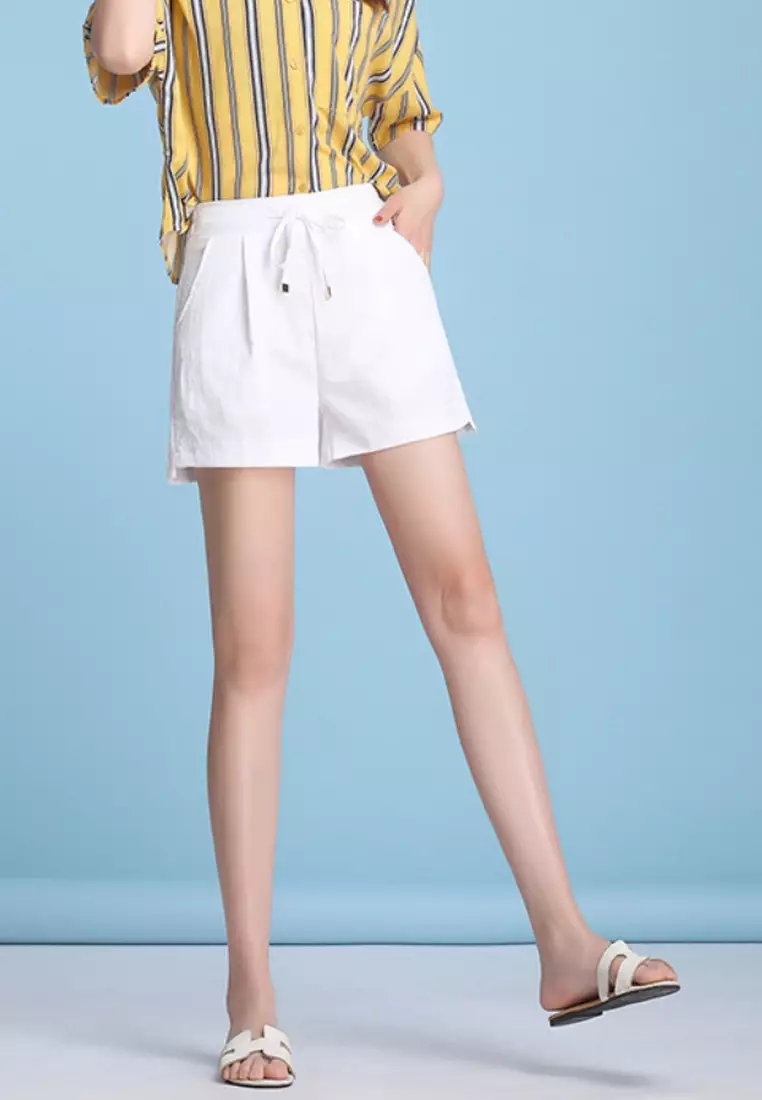 White wide leg shorts outlet