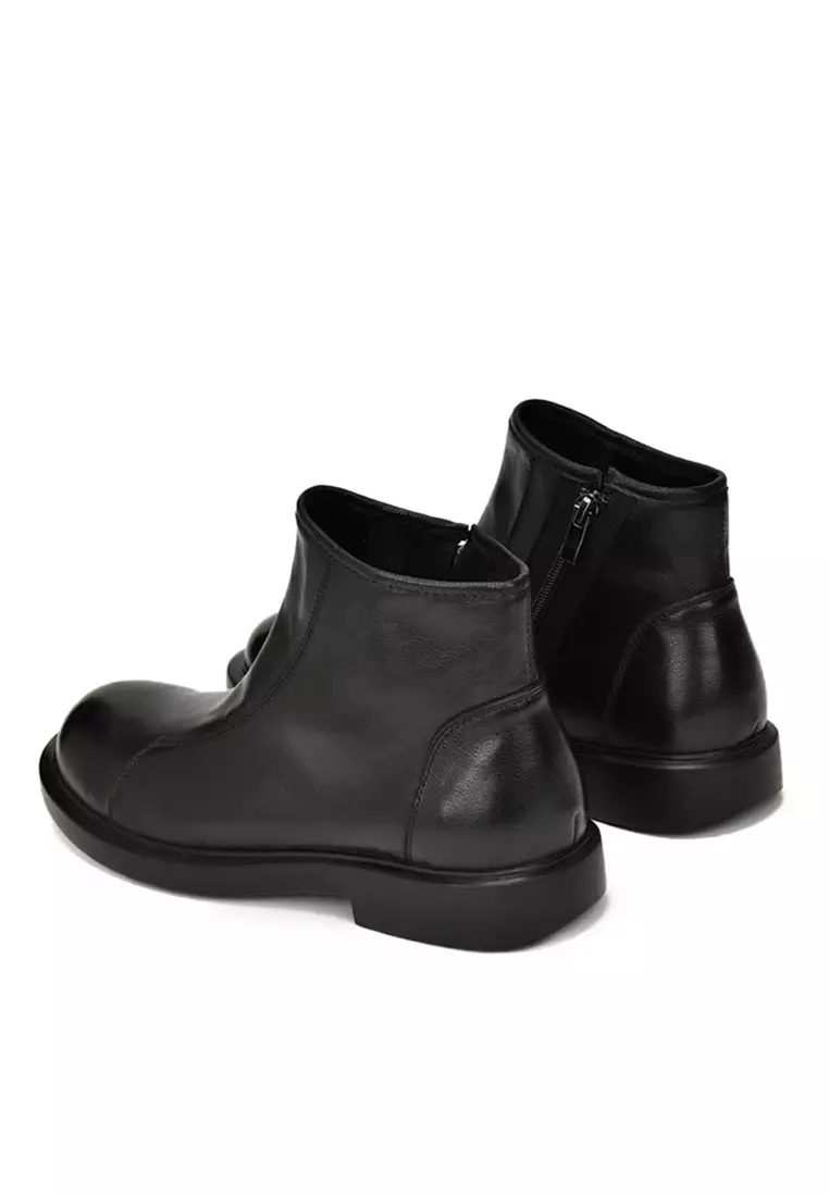 VANSA Top Layer Cowhide High-top Martin Boots VSM-B-909