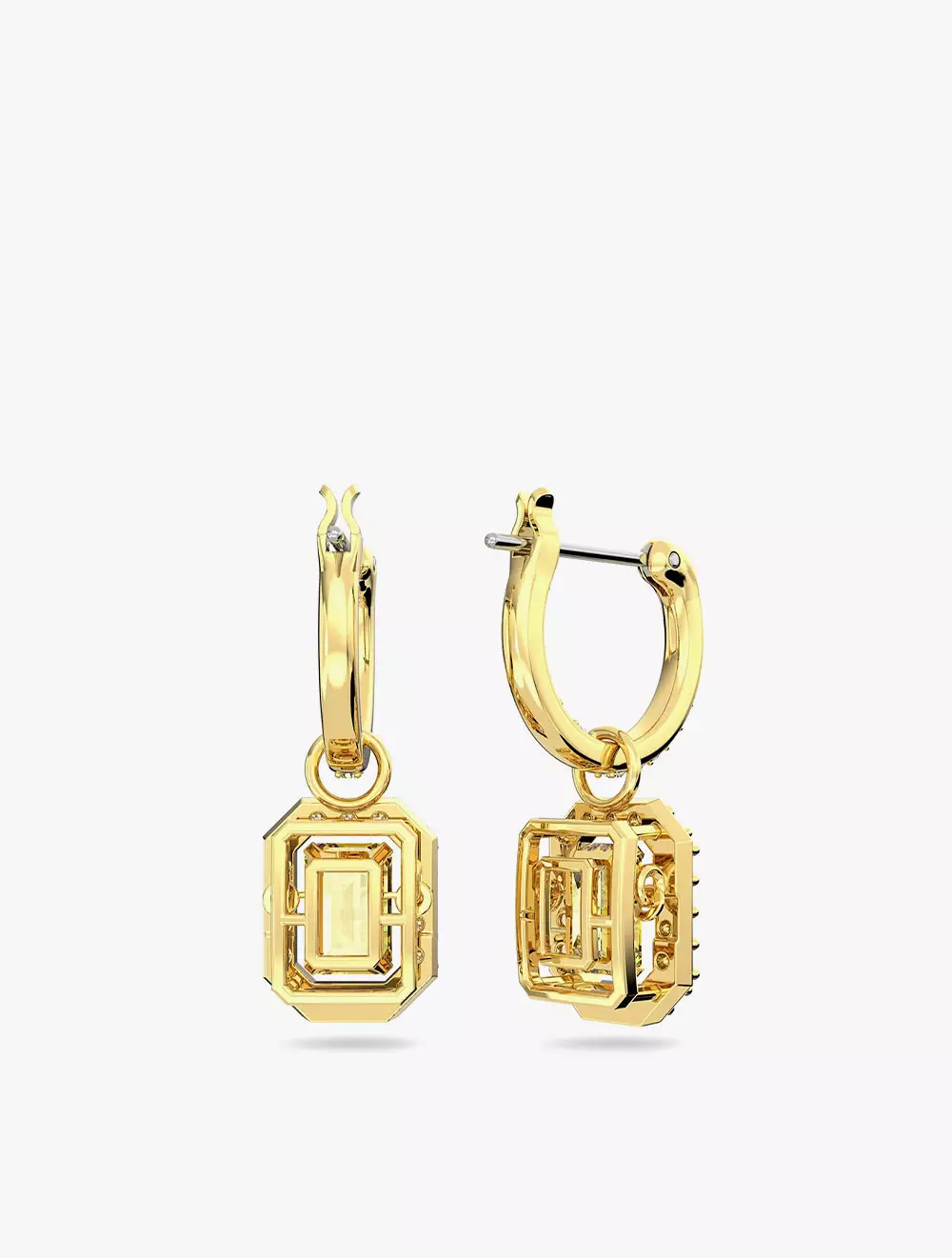 Millenia Drop Earrings, Octagon Cut, Yellow, Gold-Tone Plated - Yellow