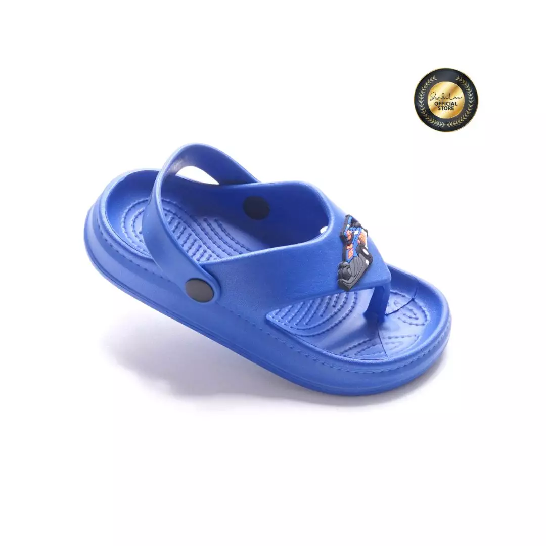 HOTWHEELS - SANDAL LAKI ANAK CH730175LK JAPIT TALI FULL KARET - BIRU SPECTRUM