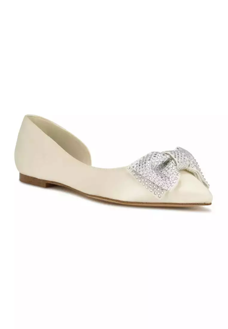 Discount on Nine West  shoes - SKU: Bows Flats Ivory