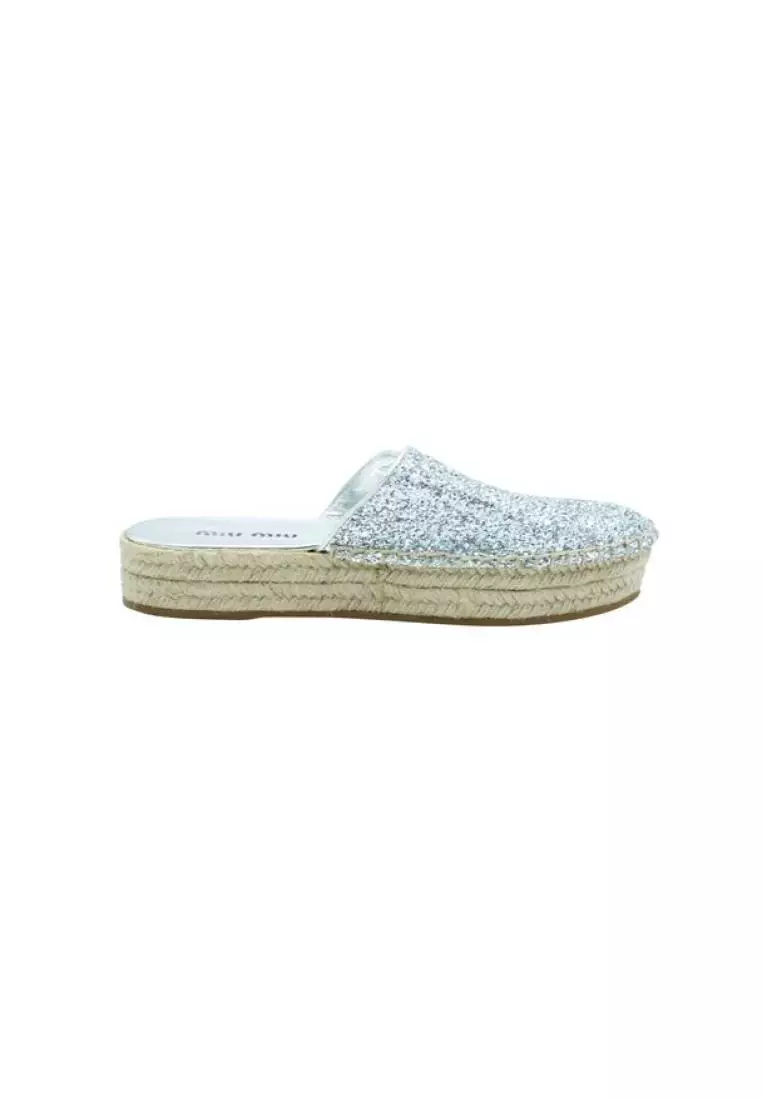 Miu miu glitter platform sandals deals