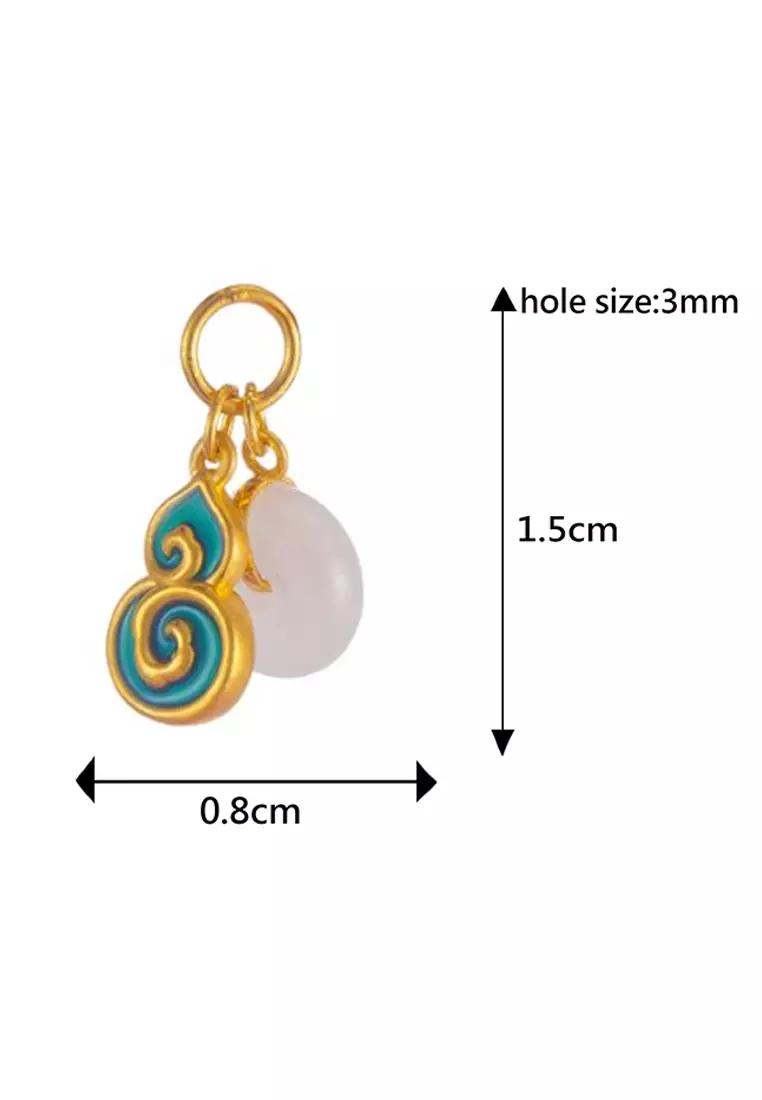 LITZ 999 (24K) Gold and Jade Pendant P171