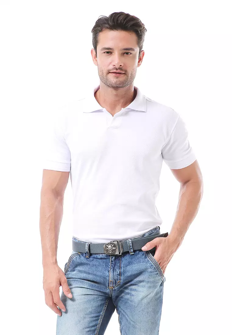 Ilo Aksesoris Fashion Pria Casual Belt Desain Buckle Skull Ikat Pinggang Material Canvas ORIGINAL - Gray