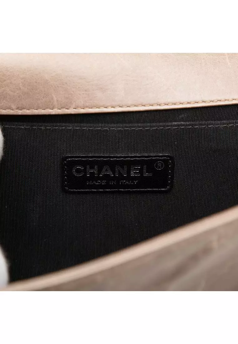 Pre-Loved Chanel Old Medium Aged Calfskin Double Stitch Boy Flap