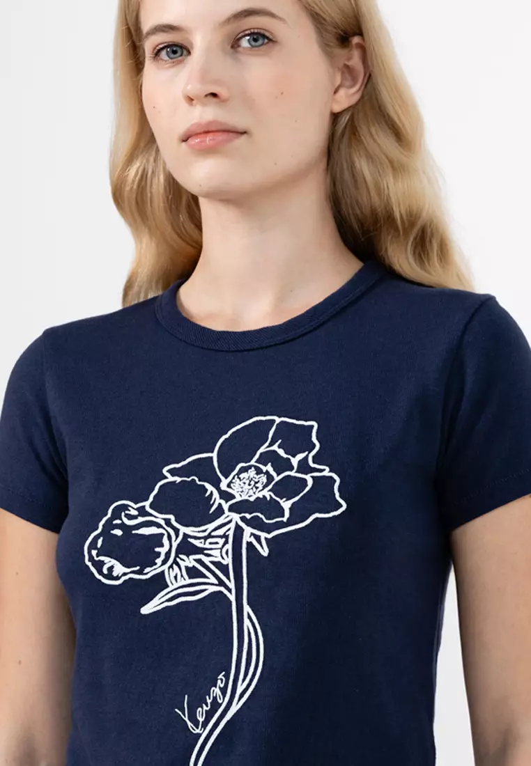 Buy KENZO Archive Rose Outlined T-Shirt 2026 Online | ZALORA