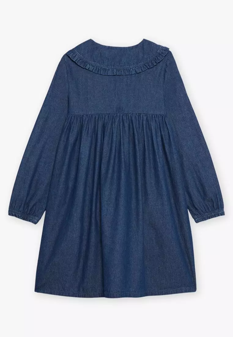 Denim Dress with Flowers