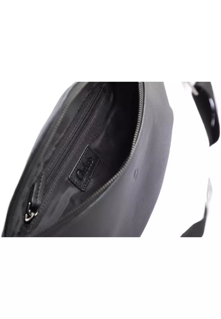 Leather Bum bag  waist  Pouch For Men - Small Leather Pouch - Cross Body Bag - Leather Bag unisex-SD02 BLACK