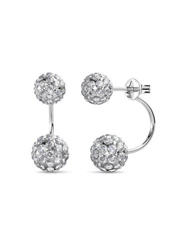Her Jewellery silver Duo Spherical Earrings -  Made with Swarovski Crystals A5867ACDC7999AGS_1