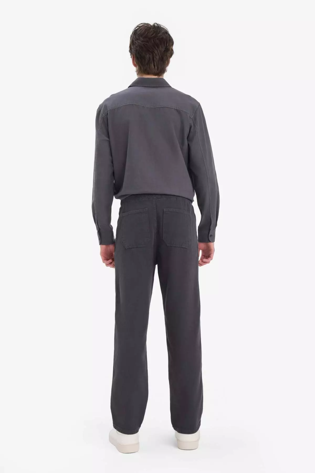 100% Cotton Loose Relaxed Fit Wide Leg Wide Leg Summer Linen Look Trousers D7285Ax25Sp