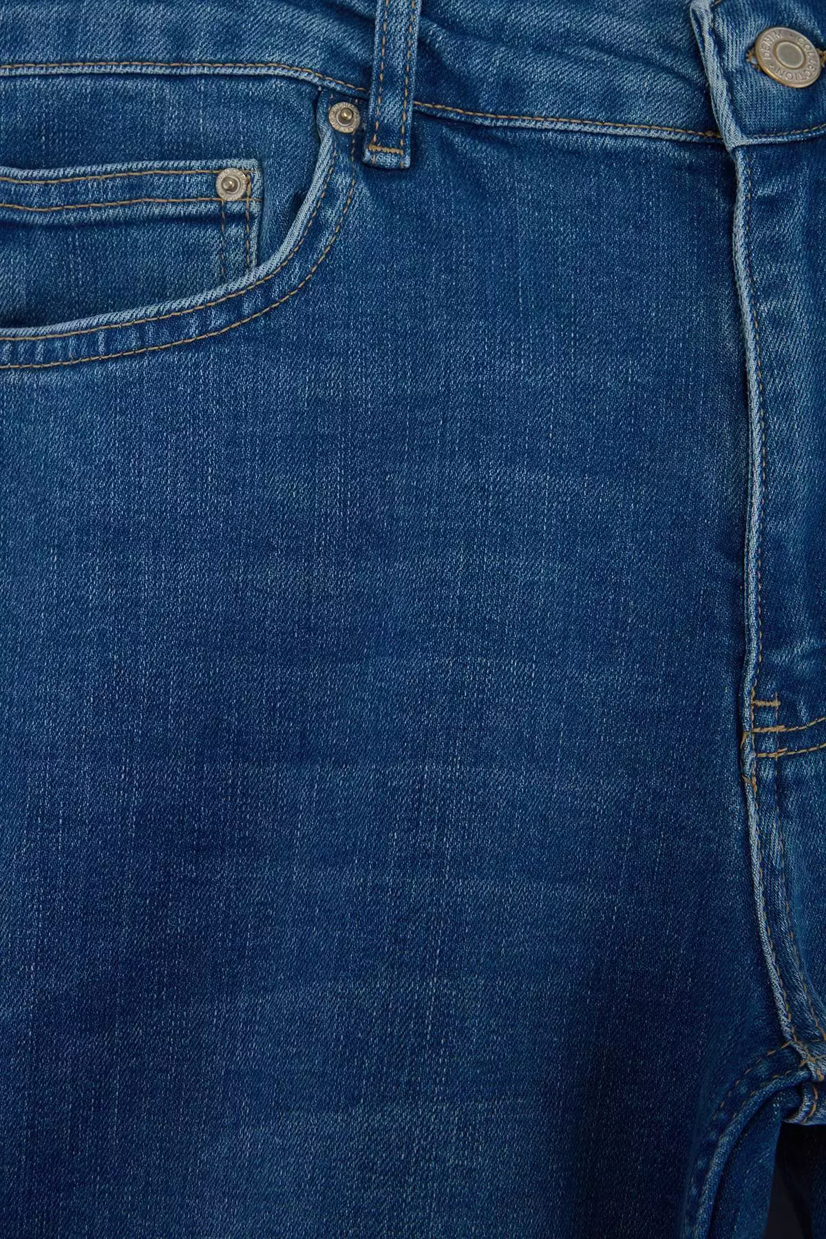 Blue Regular Fit Pipe Leg Flexible Men'S Denim Shorts & Bermuda Tmnss26Sr00033