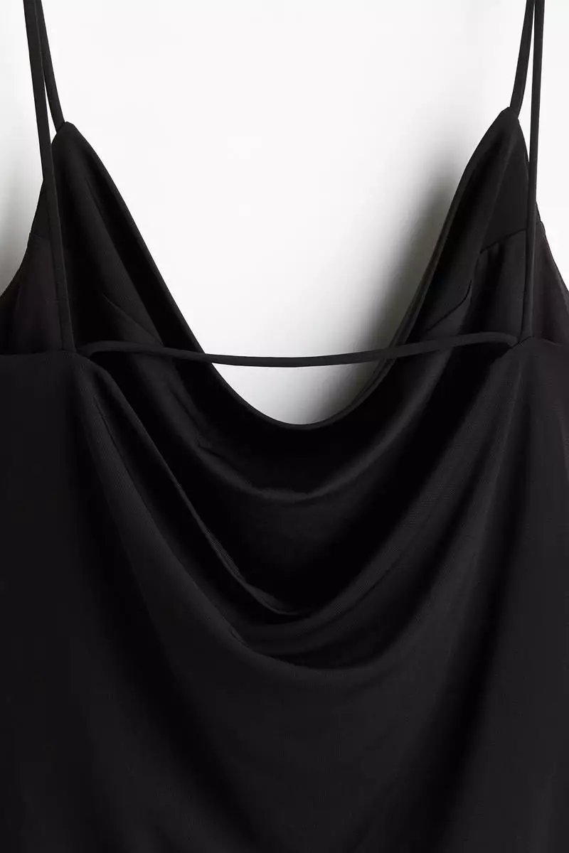 Cowl-neck strappy top