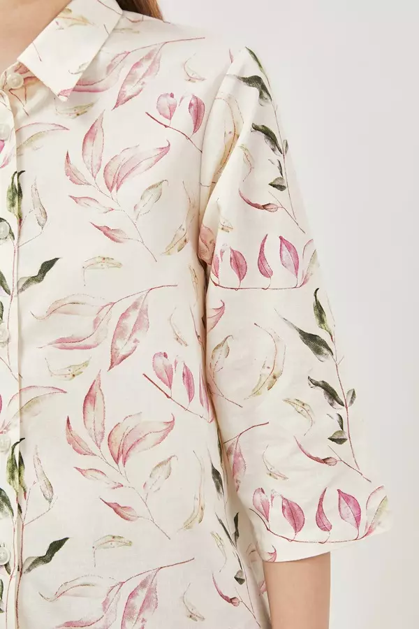 Minimal Mayas Floral Blouse - Light Beige