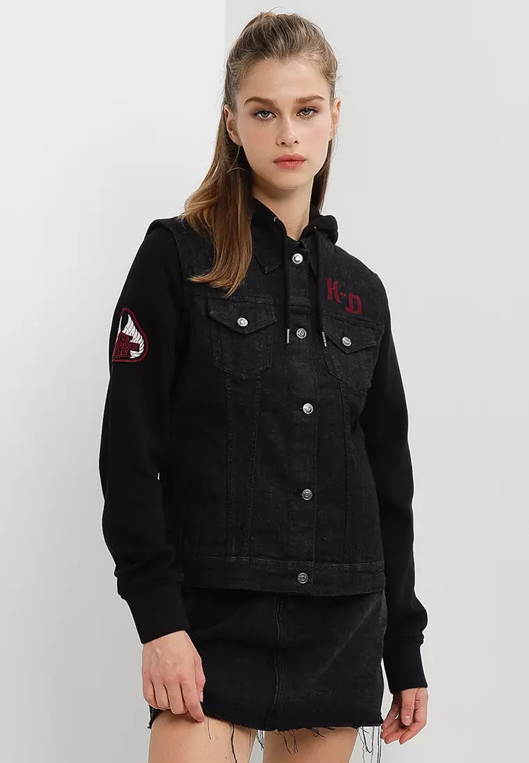 Harley davidson denim jacket womens outlet