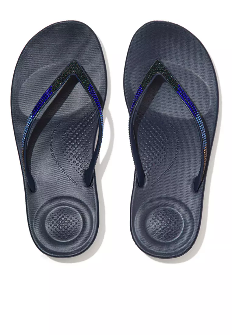 FitFlop iQUSHION Women's Ombre-Sparkle Flip-Flops - Midnight Navy (DG5-399)