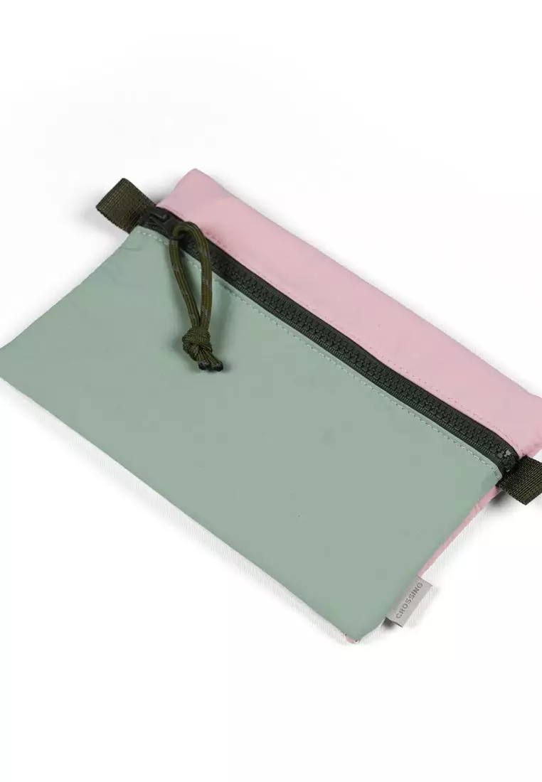 Crossing Tessa Colour Block Pouch Large - Mint/Powder Pink