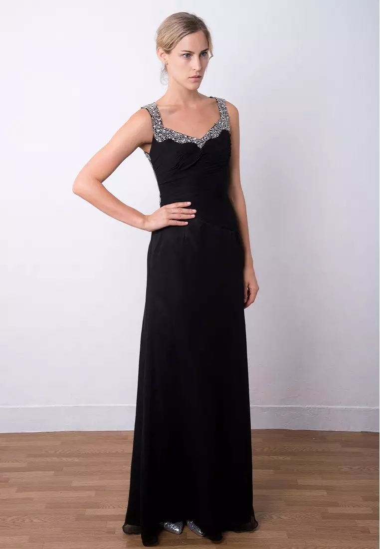 Princess Sequined-detail Chiffon Evening Gown 