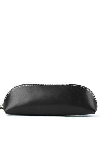 Twenty Eight Shoes black Zipper Leather Signature Pen Bag QYE-K078 66E83AC4DF671DGS_1