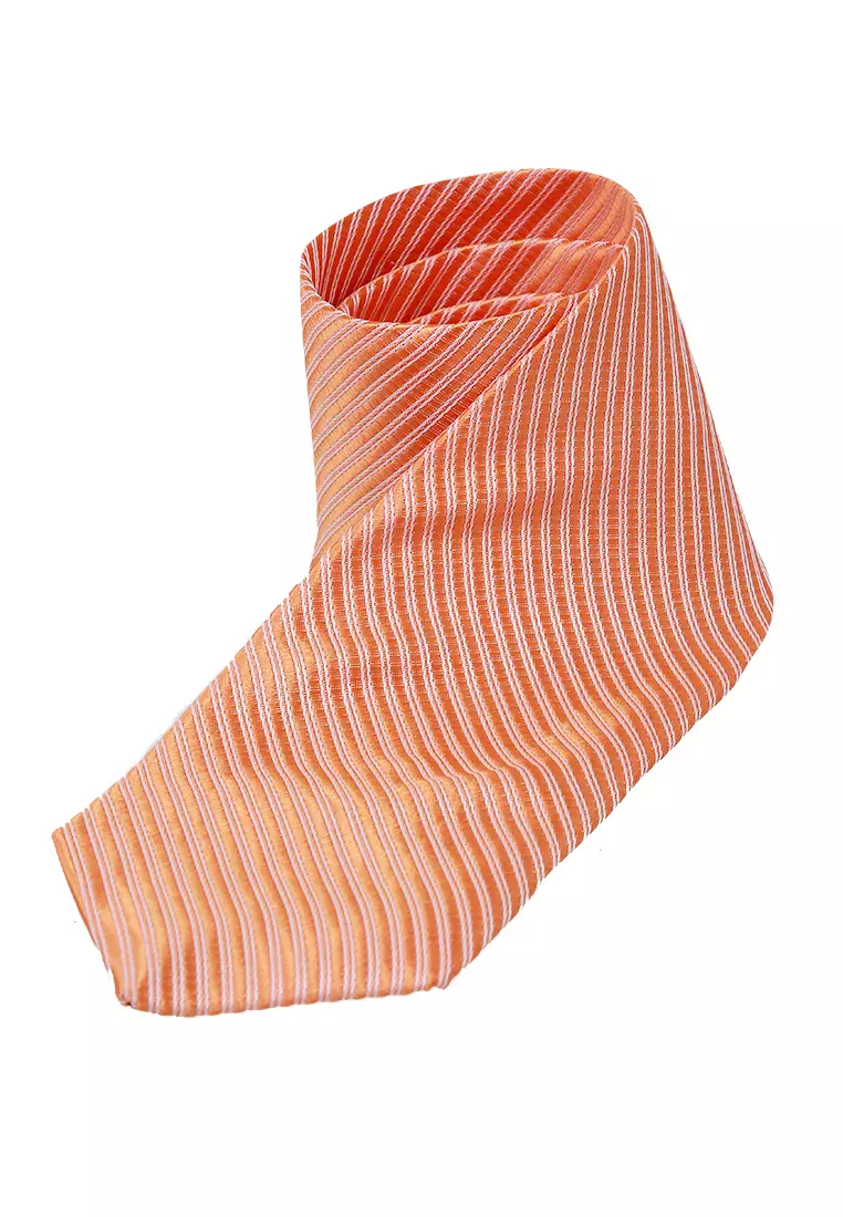 Ocean Dasi Pria Garis Long Line Tie Man Neckwear Aksesoris Fashion Material Polyester ORIGINAL - Orange