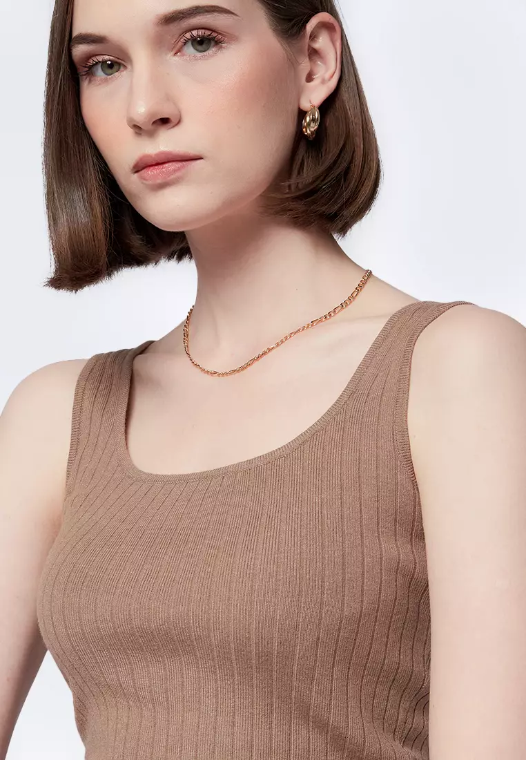 Scoop Neck Knit Tanktop