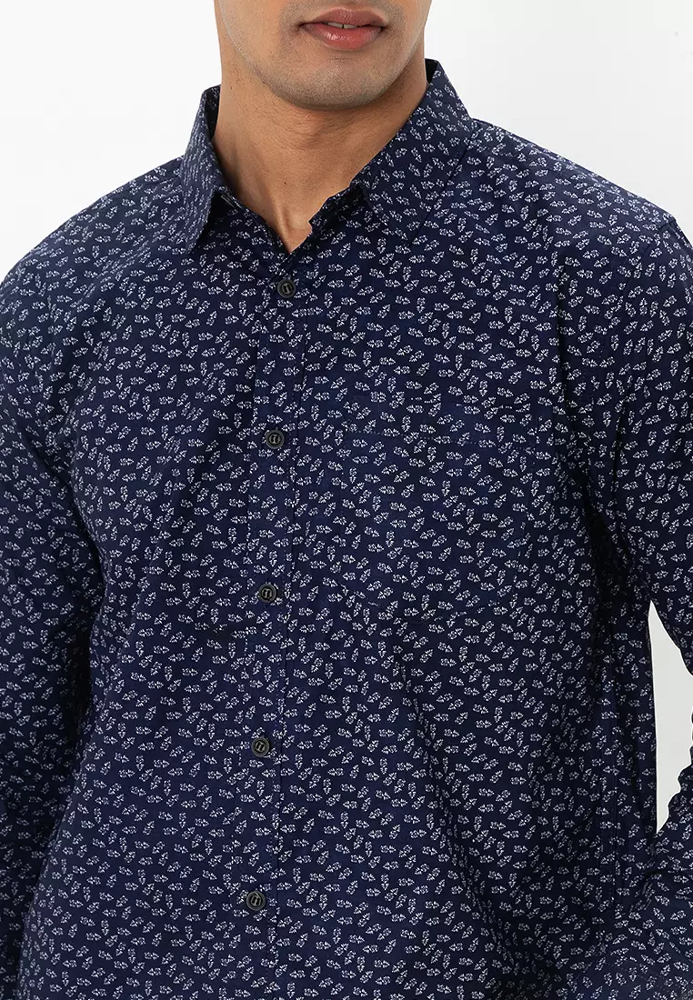 Micro-Printed Long Sleeves Shirt