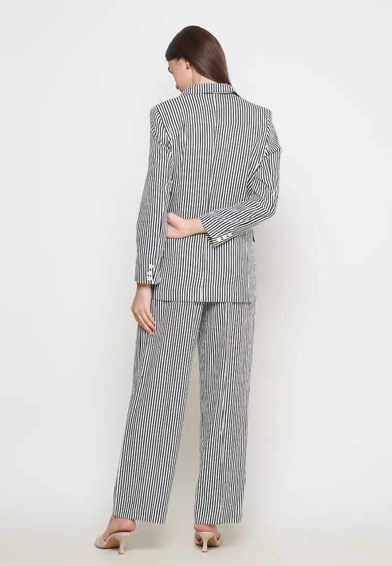 KLA - Setelan Blazer Wanita Emma Stripes