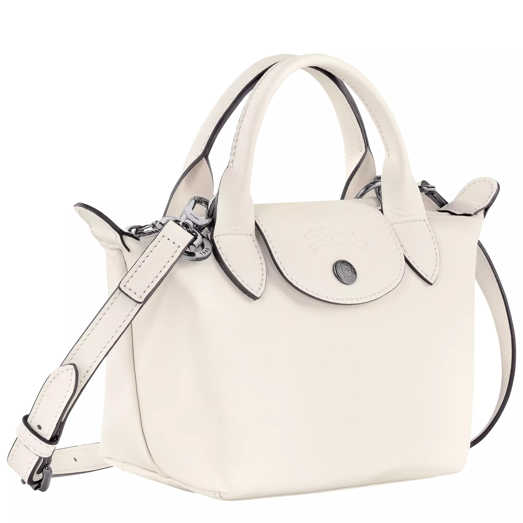 Le Pliage Xtra Leather Handbag XS - White Ecru