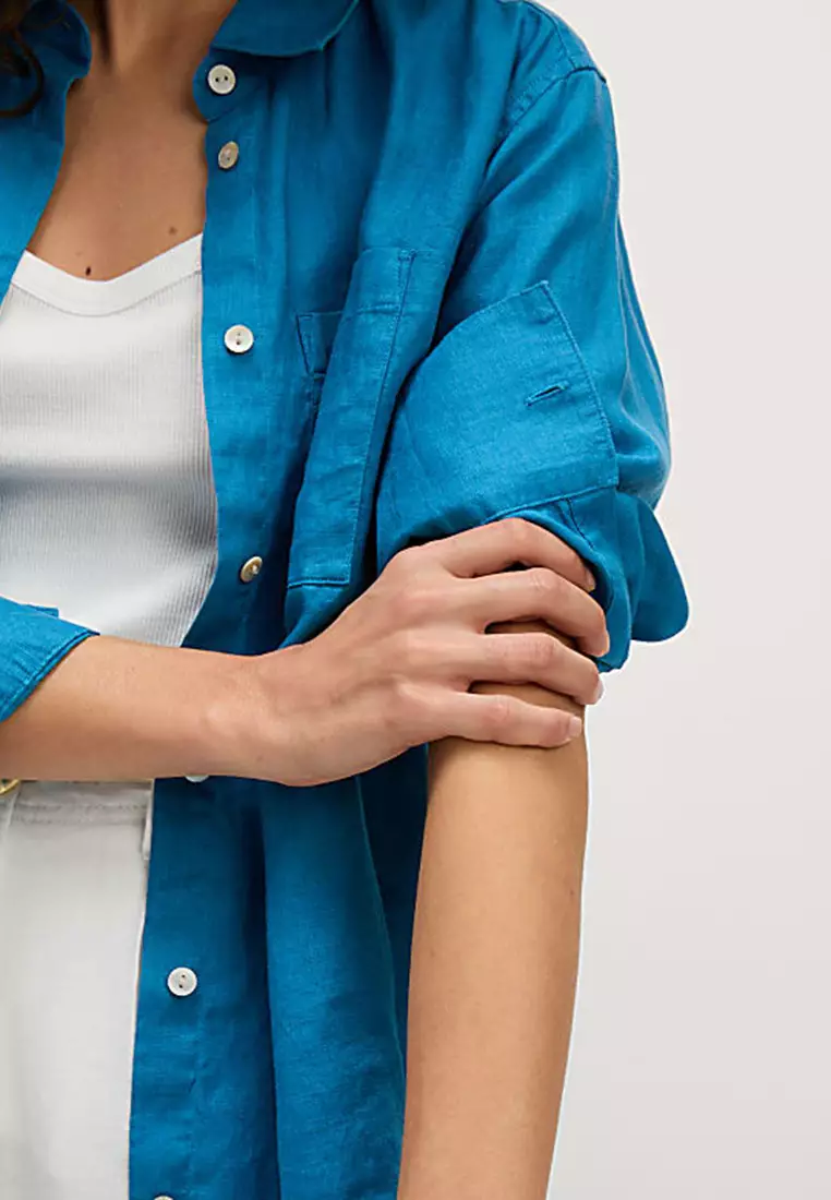 Pure Linen Oversized Girlfriend Style Shirt