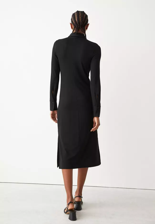 Fitted Shirt Midi Dress