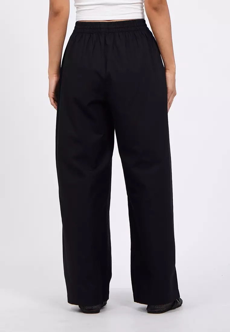 Wide Leg Linen-Blend Pants