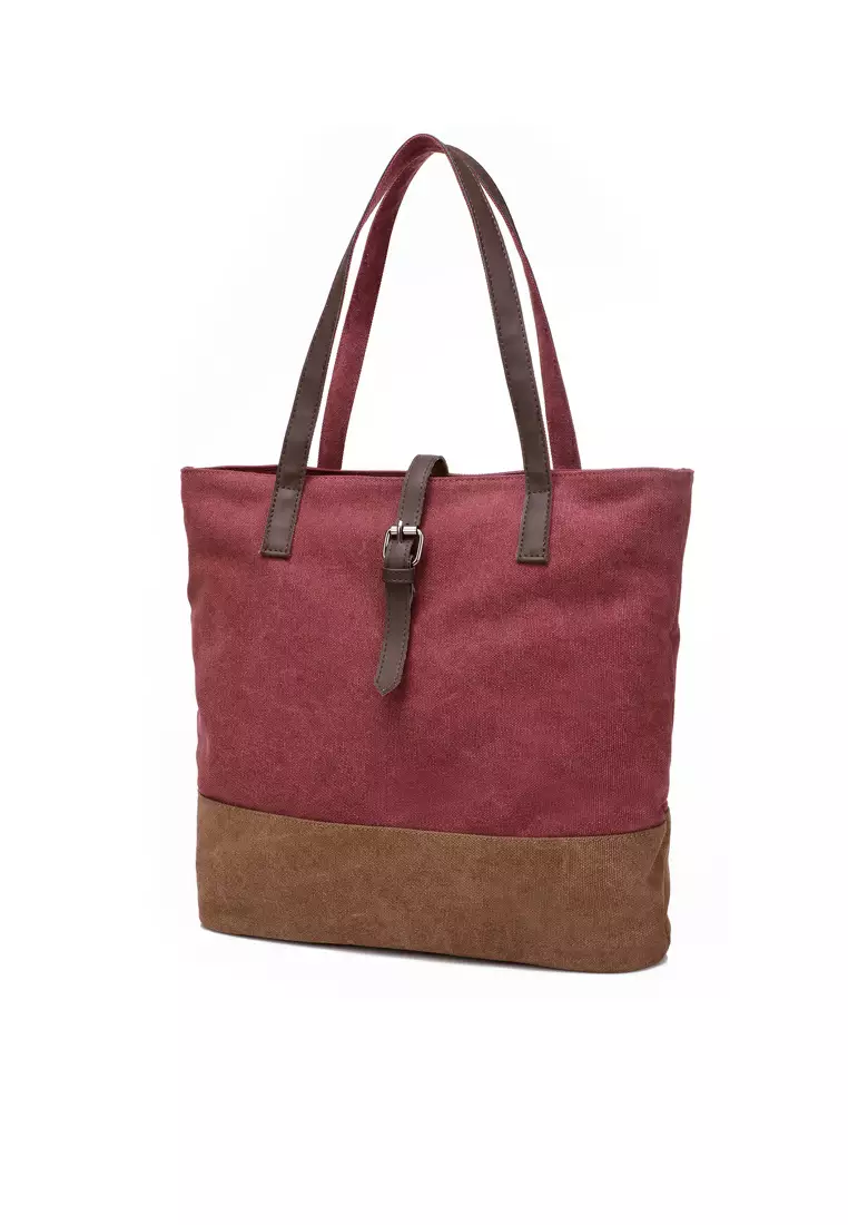 Red suede tote discount bag